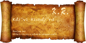 Kövi Richárd névjegykártya
