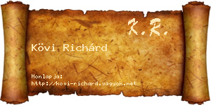 Kövi Richárd névjegykártya