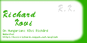 richard kovi business card