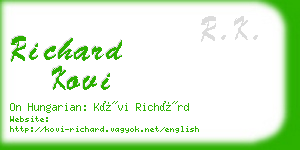 richard kovi business card